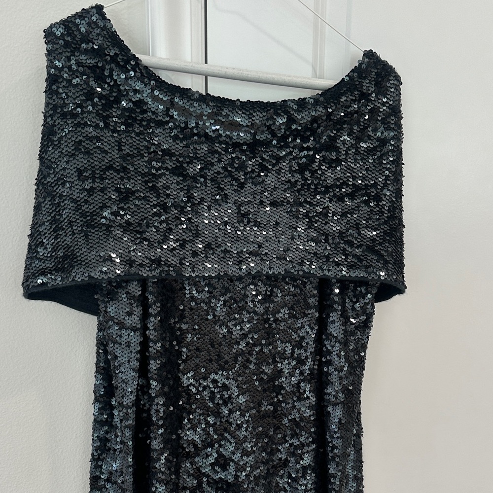Donna Karan New York Dark Green Cashmere Sequin Dress Sweater Top - Picture 9 of 10